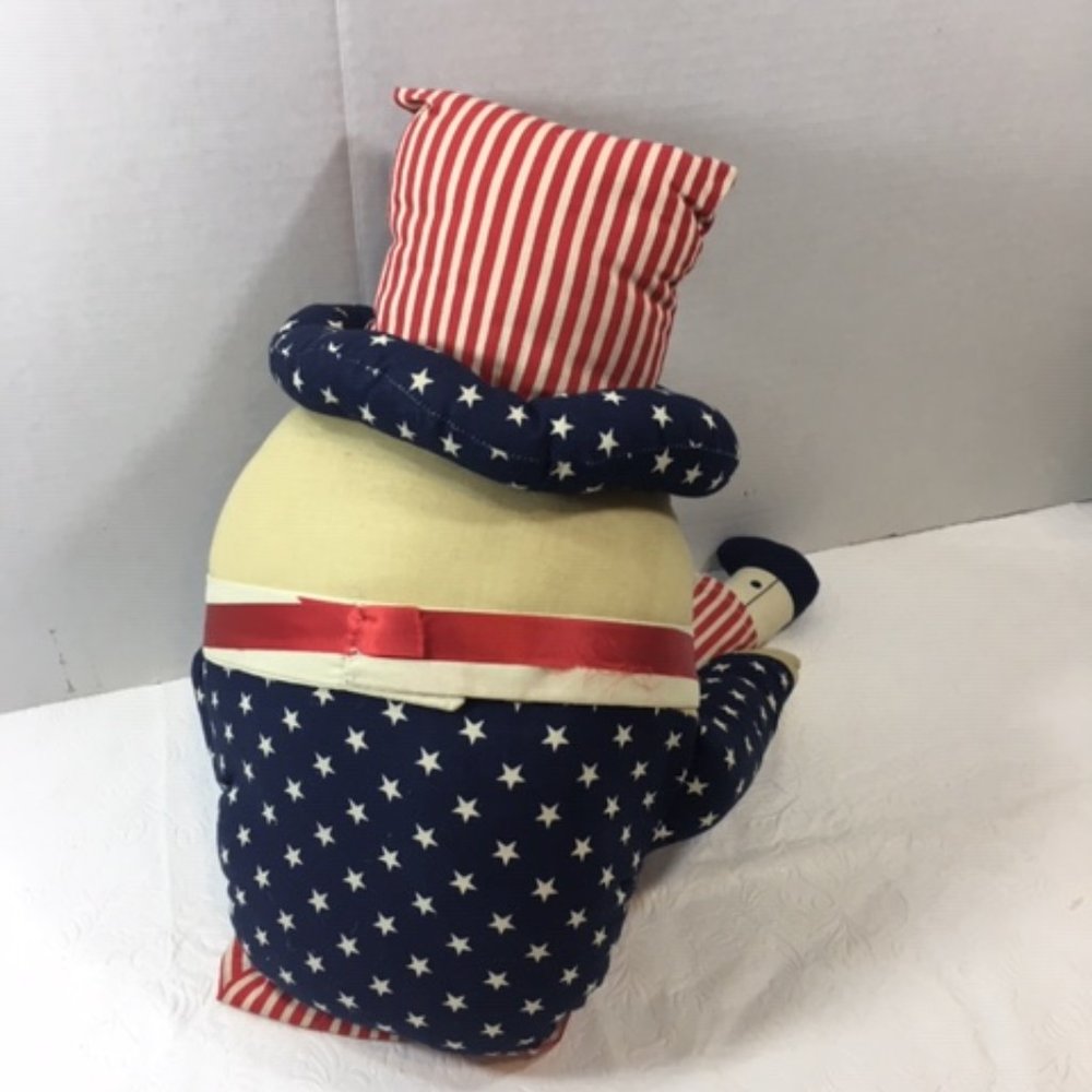 Vintage Handmade Patriotic Uncle Sam Humpty Dumpty Cloth Doll Stuffed Toy 26" - Picture 8 of 10